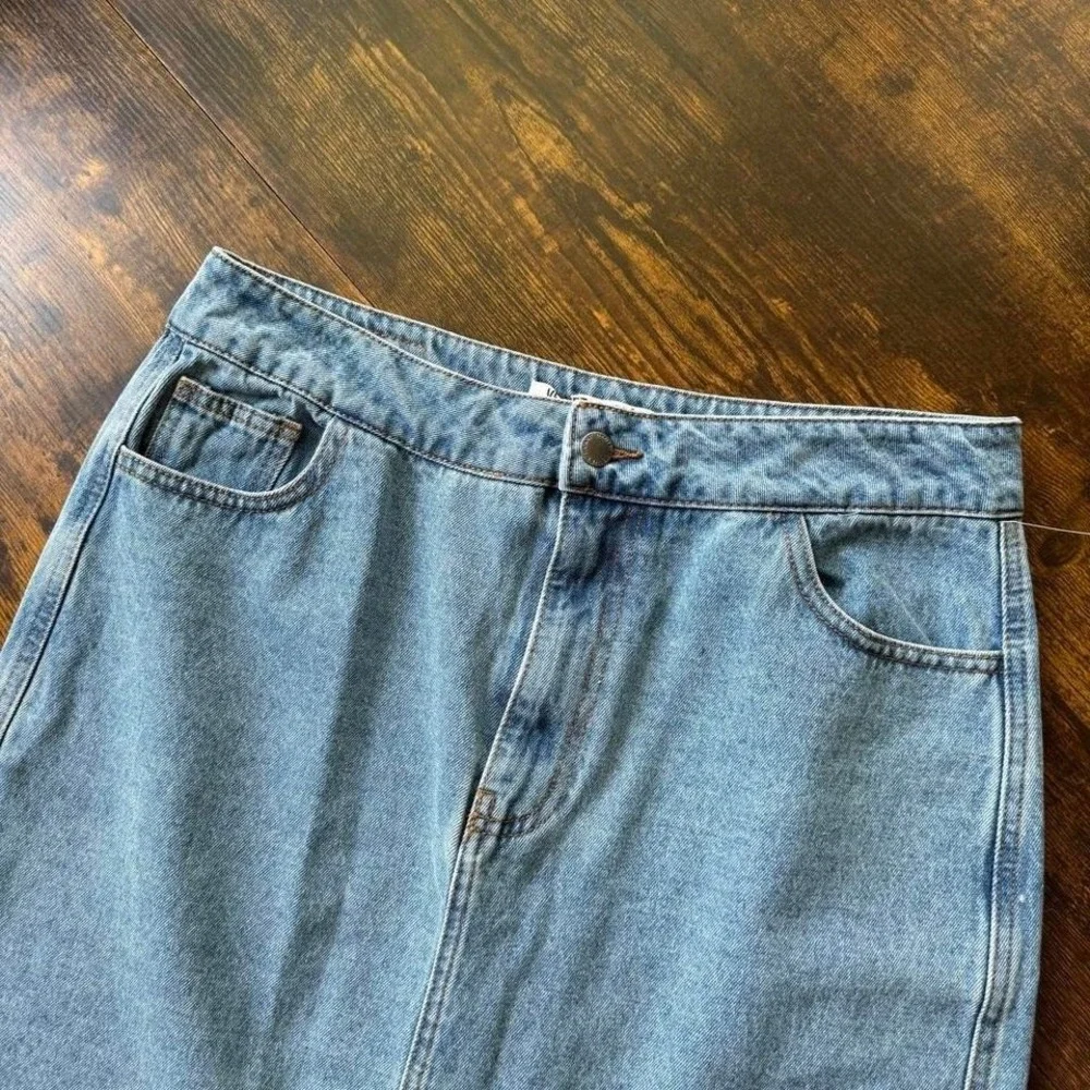 Velvet Heart Women's Denim Midi Skirt Paulina High Rise Blue Size L